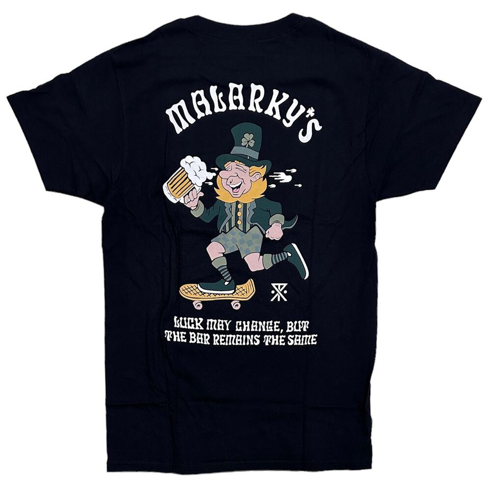 Roark Men's X Malarky's Irish Pub Shamrock Tee T-Shirt in Black